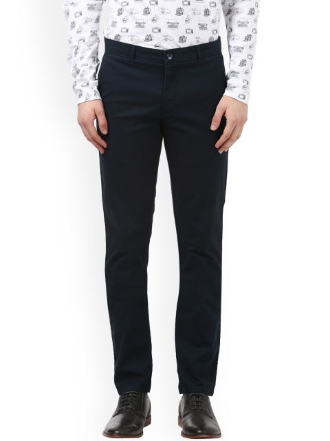 

Parx Men Navy Blue Slim Fit Solid Regular Trousers