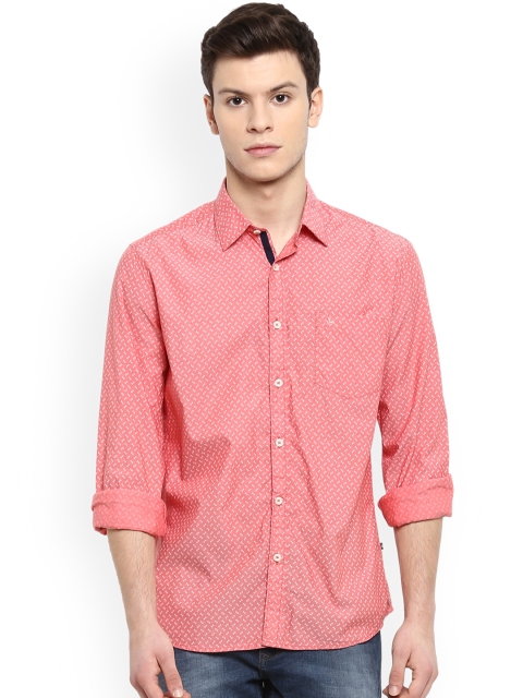 

Parx Men Orange Slim Fit Printed Casual Shirt