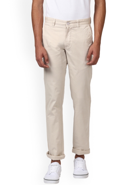 

Parx Men Beige Slim Fit Solid Regular Trousers