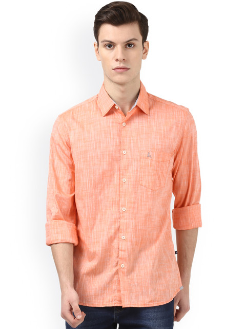 

Parx Men Orange Slim Fit Solid Casual Shirt