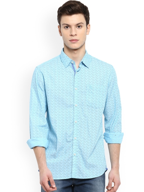 

Parx Men Blue Slim Fit Printed Casual Shirt
