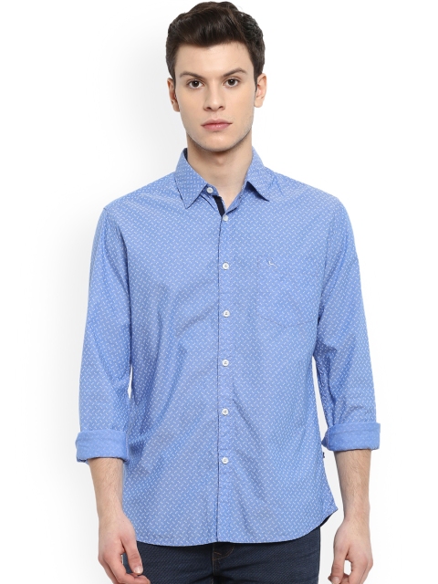 

Parx Men Blue Slim Fit Printed Casual Shirt