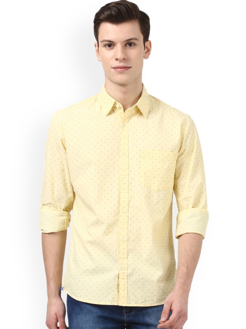 

Parx Men Yellow Slim Fit Printed Casual Shirt