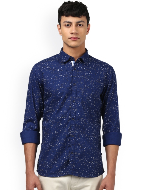 

Parx Men Blue Slim Fit Printed Casual Shirt