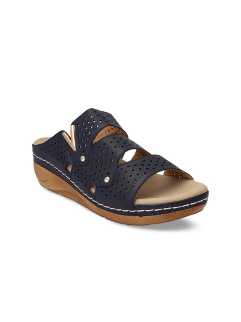 

pelle albero Women Navy Blue Solid Sandals