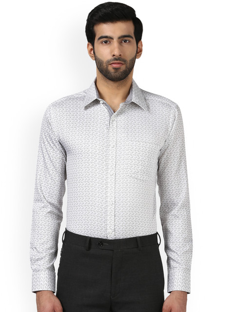 

Park Avenue Men Grey Slim Fit Printed Formal Shirt