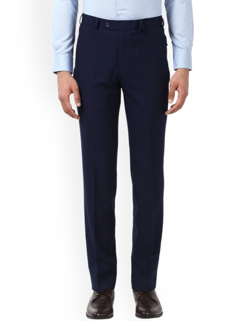 

Park Avenue Men Navy Blue Slim Fit Solid Formal Trousers