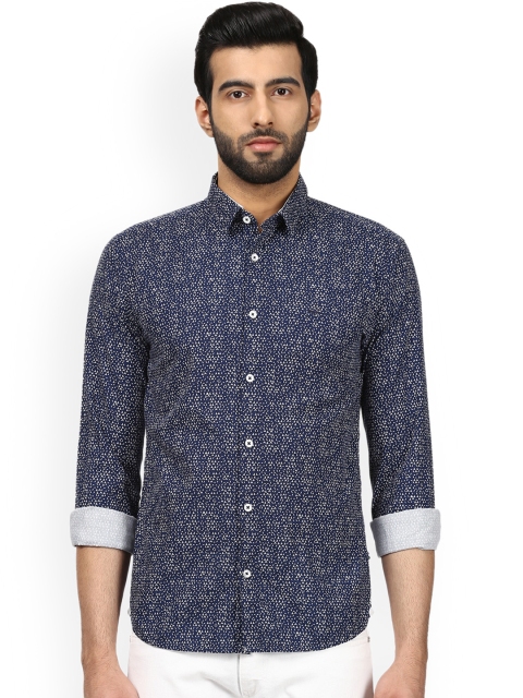 

Park Avenue Men Blue & Off-White Slim Fit Printed Casual Shirt