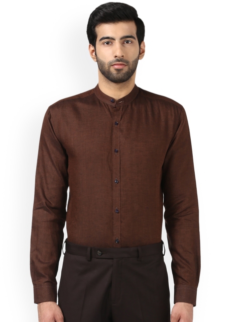 

Park Avenue Men Brown Slim Fit Self Design Formal Shirt