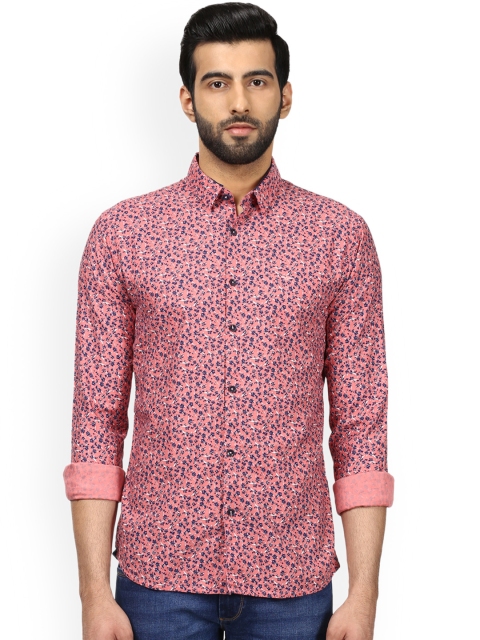 

Park Avenue Men Pink & Navy Blue Slim Fit Printed Casual Shirt