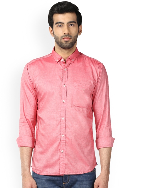 

Park Avenue Men Coral Slim Fit Self Design Casual Shirt