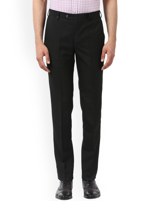 

Park Avenue Men Black Slim Fit Solid Formal Trousers