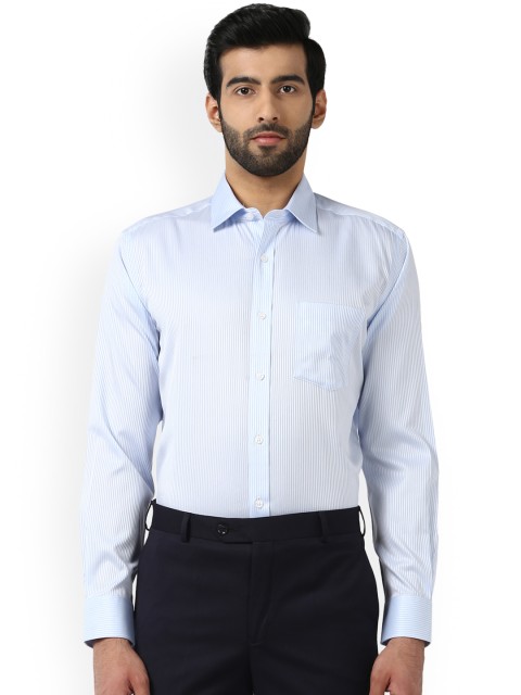 

Park Avenue Men Blue Regular Fit Striped Formal Shirt