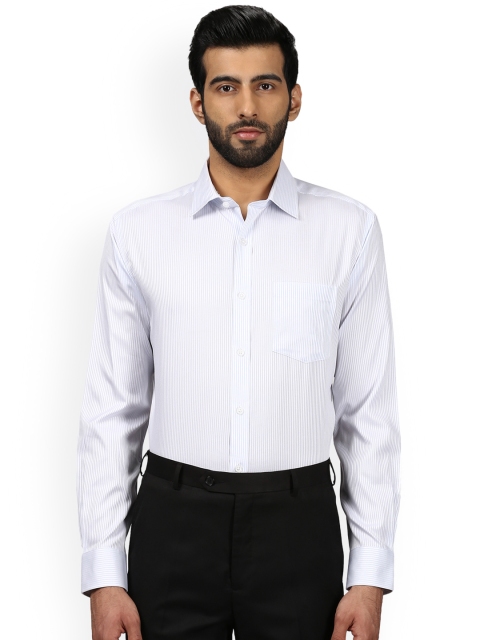 

Park Avenue Men White Regular Fit Striped Formal Shirt