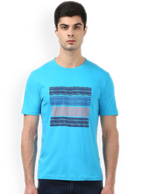 

Park Avenue Men Blue Printed Round Neck T-shirt
