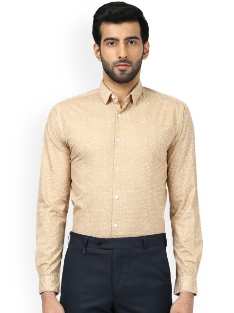 

Park Avenue Men Beige Slim Fit Printed Formal Shirt