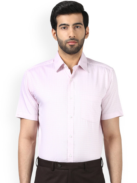

Park Avenue Men Pink Regular Fit Checked Formal Shirt