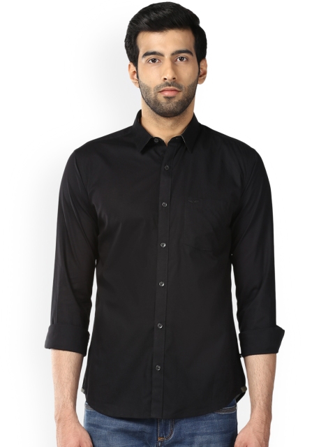 

Park Avenue Men Black Slim Fit Solid Casual Shirt
