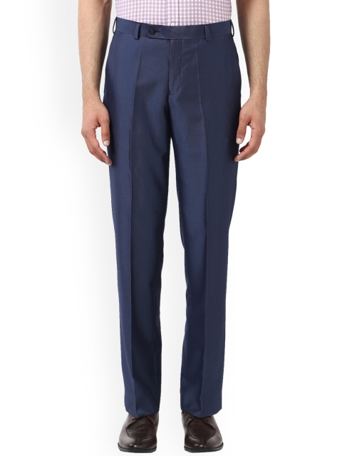 

Park Avenue Men Navy Blue Regular Fit Solid Formal Trousers