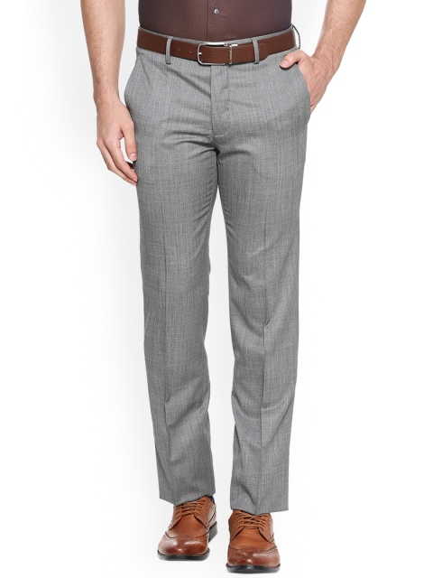 

Van Heusen Men Grey Slim Fit Solid Formal Trousers