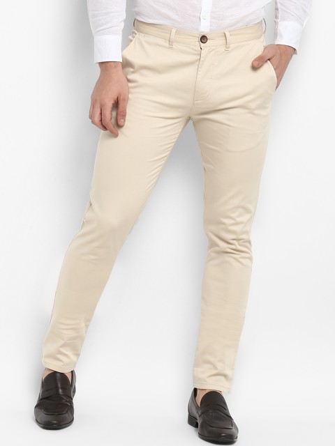 

Red Tape Men Beige Skinny Fit Solid Regular Trousers
