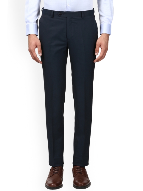 

Raymond Men Blue Slim Fit Solid Formal Trousers