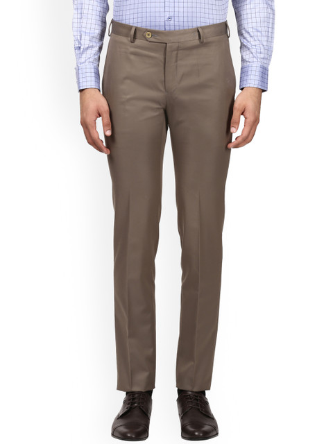 

Raymond Men Brown Slim Fit Solid Formal Trousers