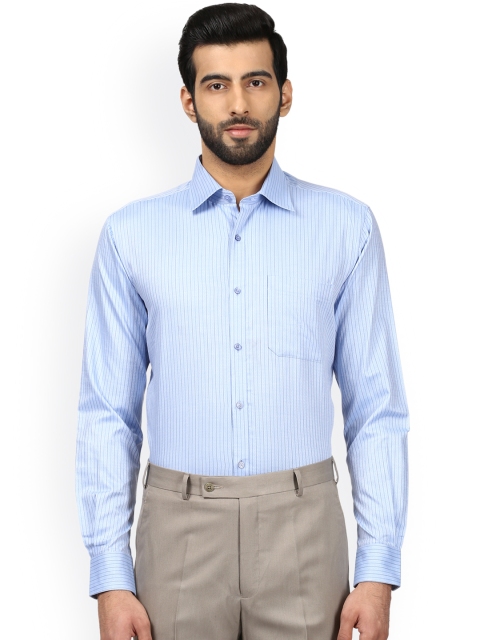 

Raymond Men Blue Regular Fit Striped Formal Shirt