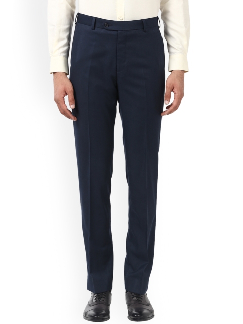 

Raymond Men Blue Regular Fit Solid Formal Trousers