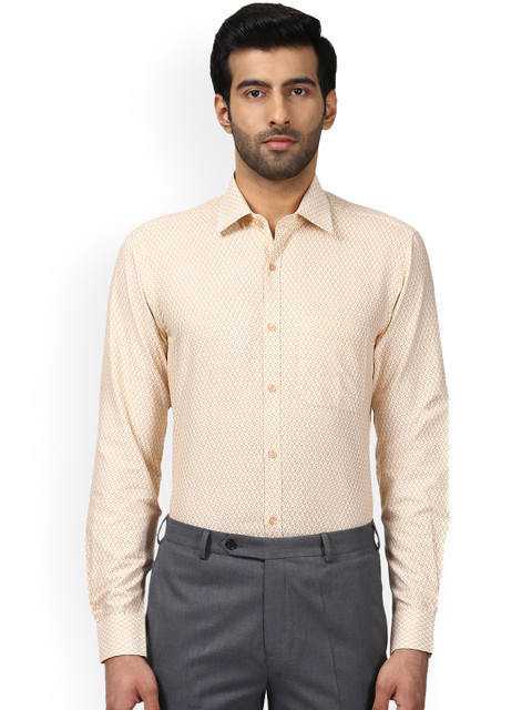 

Raymond Men Orange Regular Fit Printed Formal Shirt