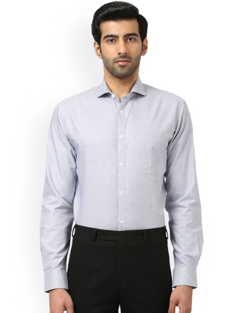 

Raymond Men Blue Slim Fit Checked Formal Shirt