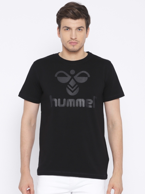 

hummel Men Black Printed Round Neck T-shirt