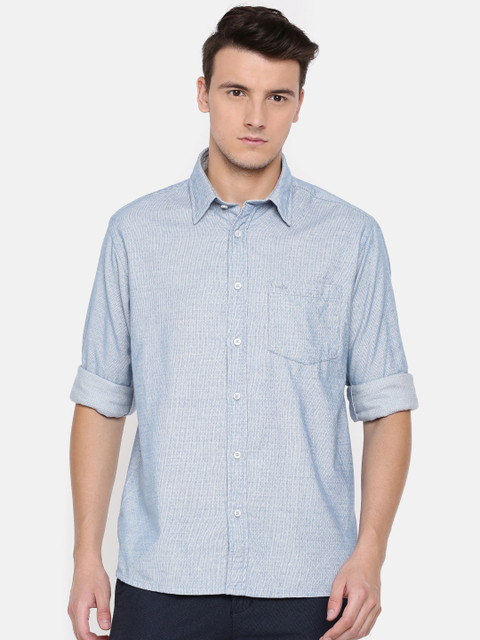 

ColorPlus Men Blue Classic Tailored Fit Solid Casual Shirt