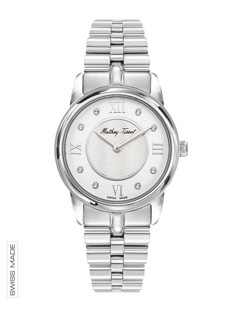 

Mathey-Tissot Swiss Made Women Artemis Crystal Silver Dial Watch D1086AI, White
