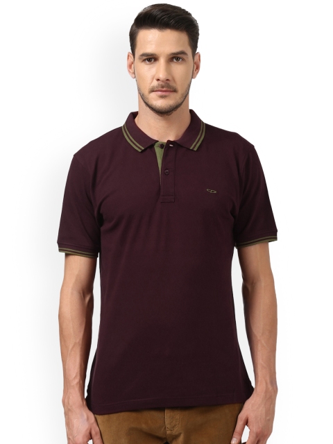 

ColorPlus Men Brown Solid Polo Collar T-shirt