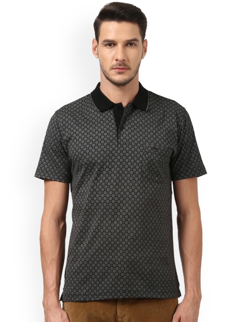 

ColorPlus Men Black Printed Polo Collar T-shirt