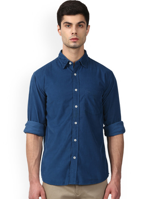 

ColorPlus Men Blue Solid Slim Fit Casual Cotton Shirt