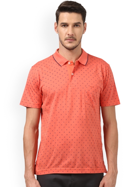 

ColorPlus Men Orange Printed Polo Collar T-shirt