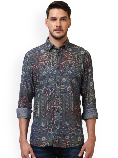 

ColorPlus Men Blue & Beige Tailored Fit Printed Casual Shirt