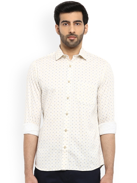 

ColorPlus Men Yellow Tailored Fit Printed Casual Shirt