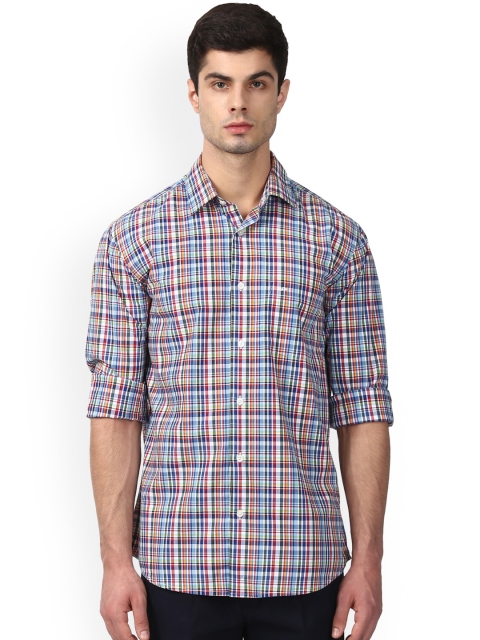 

ColorPlus Men Red & Blue Tailored Fit Checked Casual Shirt