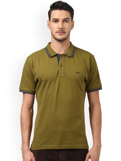 

ColorPlus Men Green Solid Polo Collar T-shirt