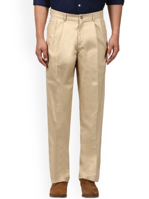 

ColorPlus Men Khaki Regular Fit Solid Regular Trousers