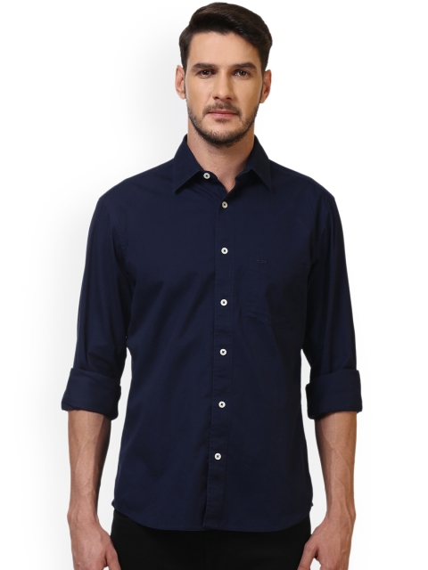 

ColorPlus Men Navy Blue Tailored Fit Solid Casual Shirt