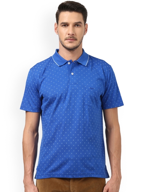 

ColorPlus Men Blue Printed Polo Collar T-shirt