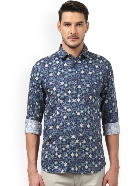 

ColorPlus Men Blue & White Tailored Fit Printed Casual Shirt