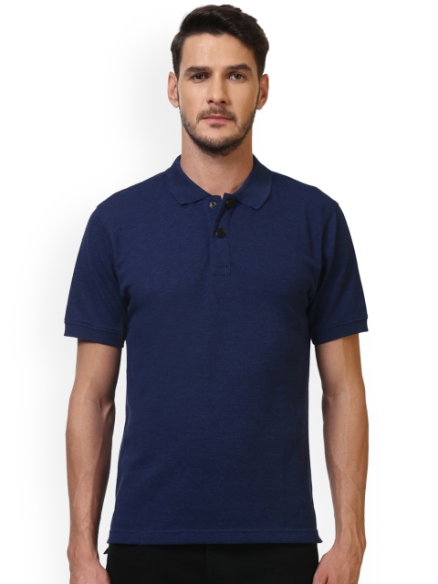 

ColorPlus Men Navy Blue Solid Polo Collar T-shirt