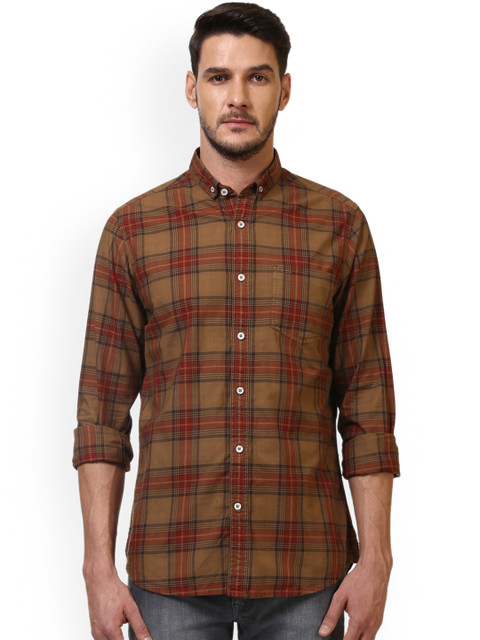 

ColorPlus Men Brown Checked Regular Fit Casual Shirt