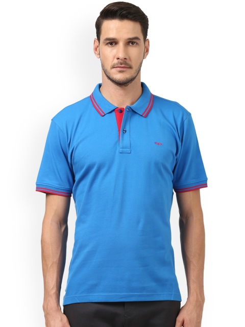

ColorPlus Men Blue Solid Polo Collar T-shirt