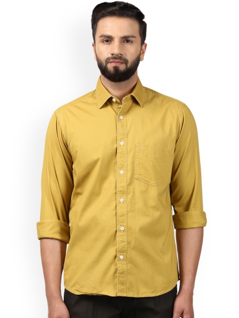 

ColorPlus Men Yellow Tailored Fit Solid Casual Shirt